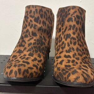 Leopard Print Ankle Boots